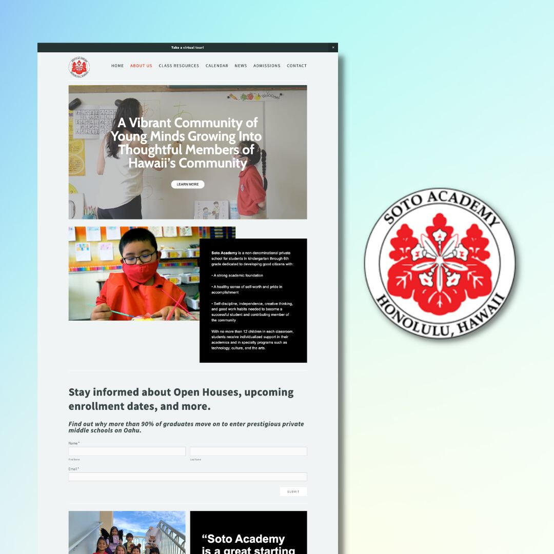 Soto Academy (School K-6 grade): NSM provided storyboarding, video production, and redesign of About page on their main website and implemented Meta advertising campaign for fall registration.